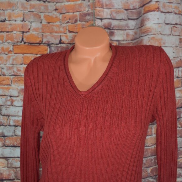 Ralph Lauren Medium Silk V neck Ribbed Sweater Cardigan Silk Linen Blend - Picture 5 of 11